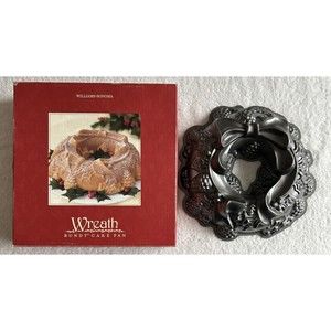Nordic Ware Holiday Wreath Bundt Cake Pan Cast Aluminum Williams Sonoma 2004 NIB